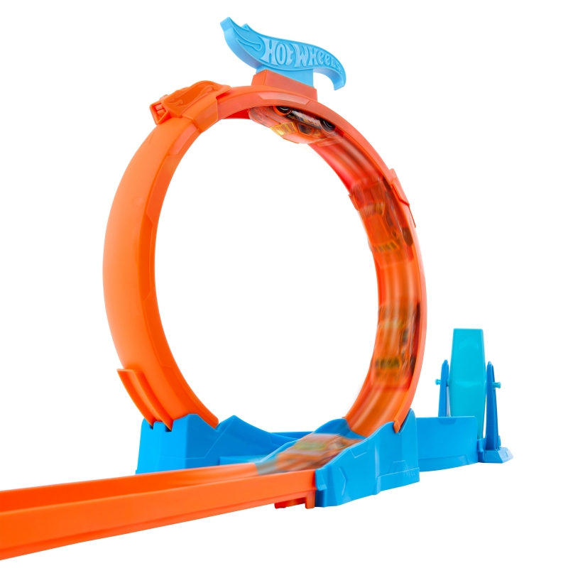 Hot Wheels Track Builder Track Creator Triple Loop Pack & 1 64 Scale Toy Car, Track-Building Set