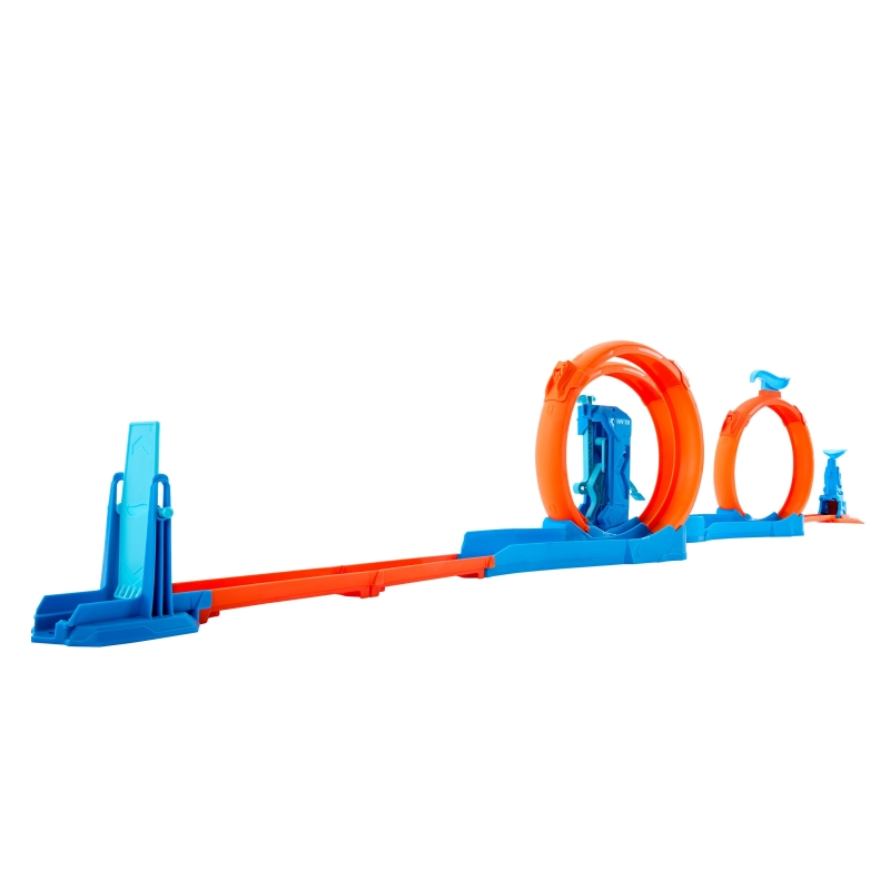 Hot Wheels Track Builder Hot Wheels-Coffret Triple Looping avec véhicule à l’échelle 1 64
