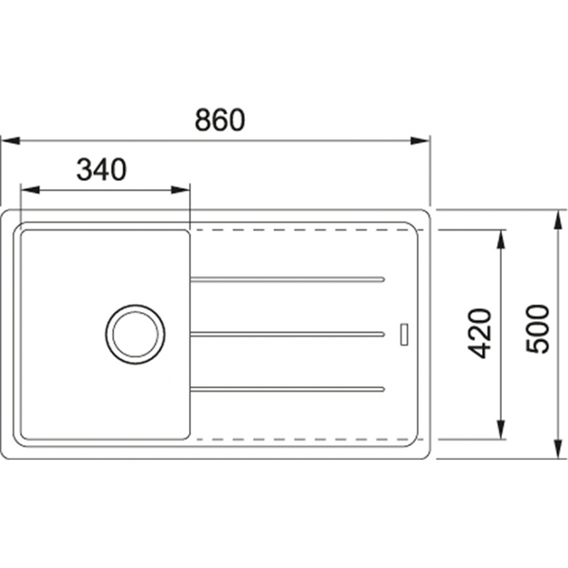 Franke Boston BFG 611-86 Lavabo sobre-encimera Rectangular Fragranite