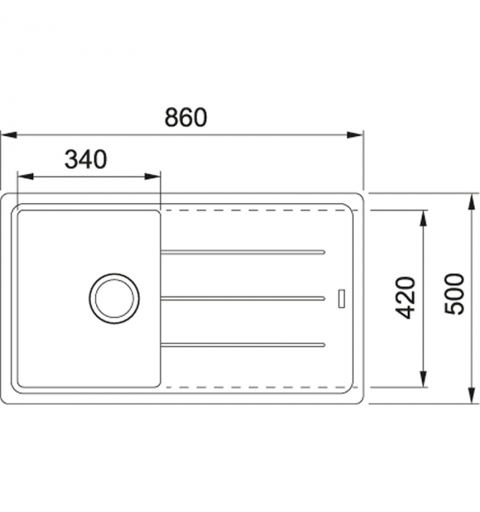 Franke Boston BFG 611-86 Lavabo sobre-encimera Rectangular Fragranite