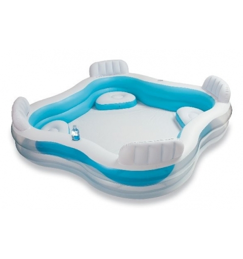 Intex 56475 piscina sobre suelo Piscina hinchable Cuadrado 990 L Azul, Blanco