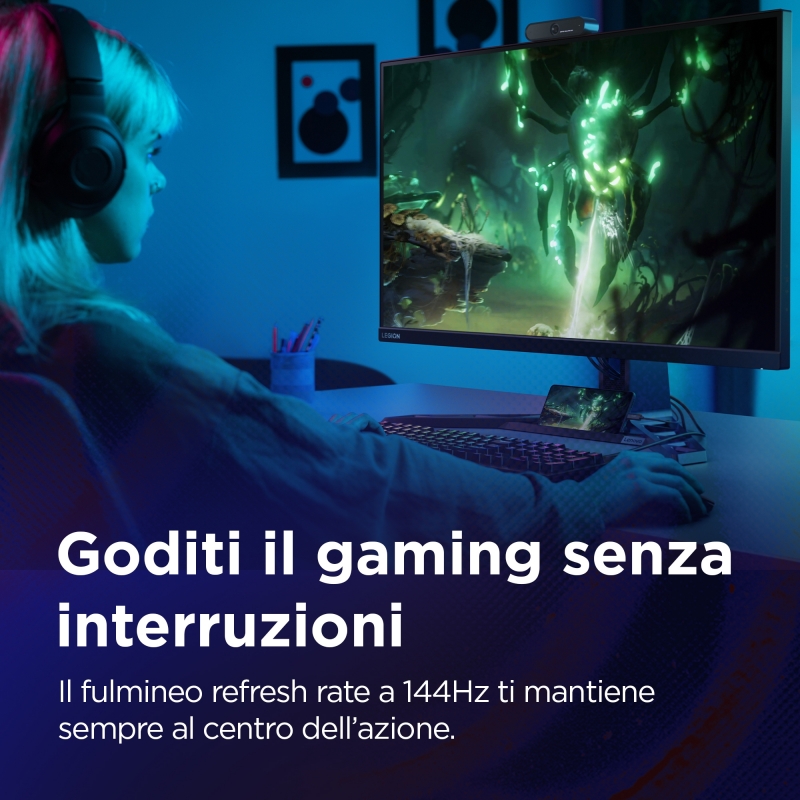 Lenovo Legion Y32p-30 - Monitor Gaming 31.5" IPS Flat UHD 4K 3840x2160 0 144Hz 0.2ms - Speakers AMD FreeSync Premium + VESA