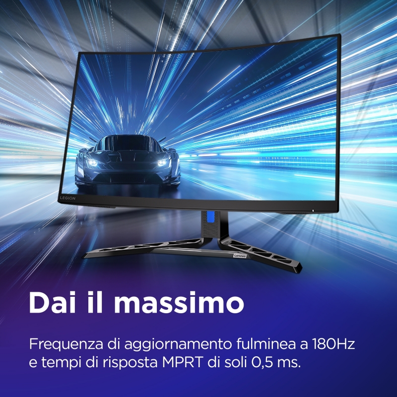 Lenovo Legion R32qc-30 - Monitor Gaming 31.5" VA Curvo 1500R QHD 2560x1440 0 180Hz 0.5ms - Speakers AMD FreeSync + VESA