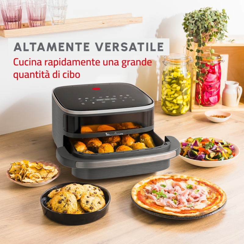 Moulinex AL402H Sencillo Independiente 2200 W Freidora de aire caliente Gris