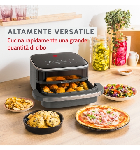 Moulinex Easy Fry XL Surface, Friggitrice ad Aria 1kg, Grande Superficie di Cottura, Doppia Resistenza, Visore per Monitorare