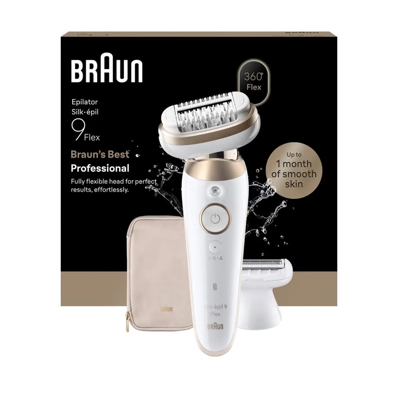Braun Silk·épil 9 Flex 9-030 3D 40 pinzas Blanco, Oro