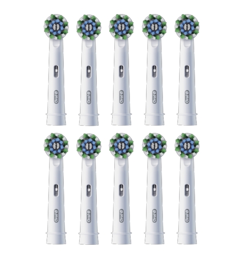 Oral-B Testina Di Ricambio PRO Cross Action Bianca, Confezione Da 10 Testine