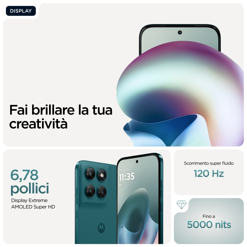 Motorola moto g77 17,3 cm (6.8") Double SIM hybride Android 16.0 5G USB Type-C 8 Go 256 Go 5200 mAh Vert