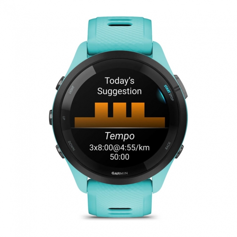 Garmin Forerunner 265 3,3 cm (1.3") AMOLED 46 mm Digital 416 x 416 Pixeles Pantalla táctil Negro, Azul Wifi GPS (satélite)