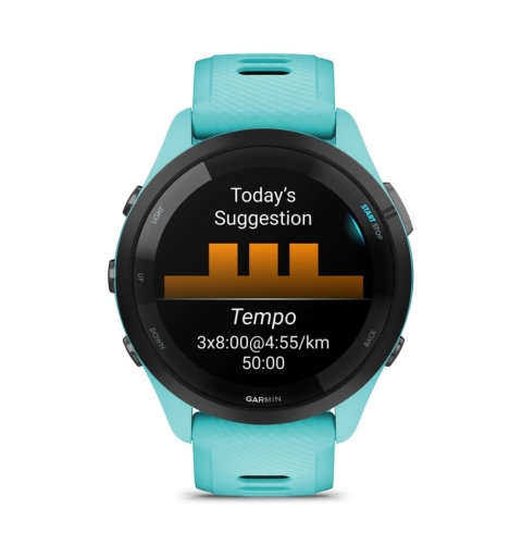 Garmin Forerunner 265 3,3 cm (1.3") AMOLED 46 mm Digital 416 x 416 Pixeles Pantalla táctil Negro, Azul Wifi GPS (satélite)