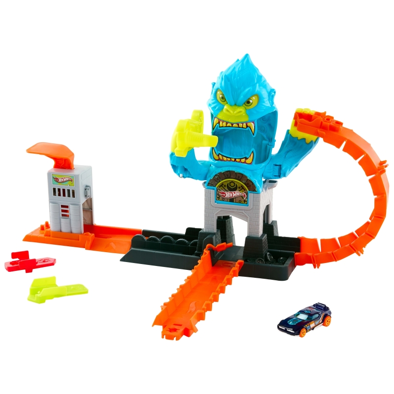 Hot Wheels City -Attaque du gorille-Coffret et voiture, Speed Snap