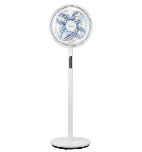 MIDEA MFS352RDDW Ventilatore a Piantana Oscillante 9 velocità 8 pale 40Cm Timer Bianco
