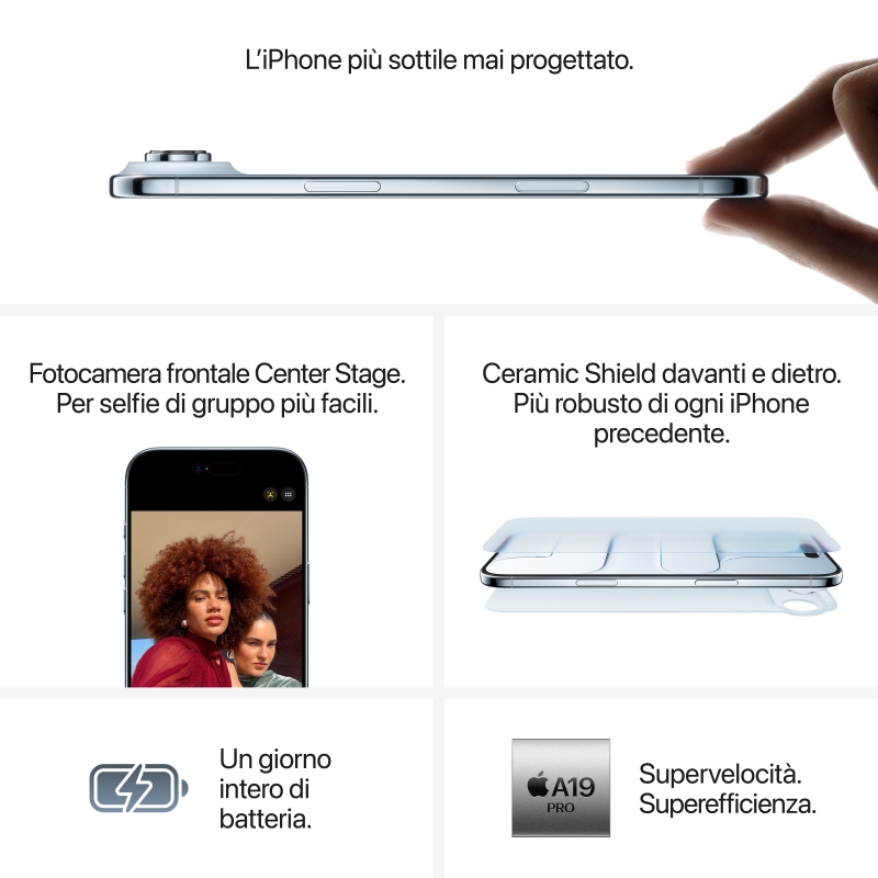 Apple iPhone Air 16,5 cm (6.5") SIM doble iOS 26 5G USB Tipo C 1 TB Blanco