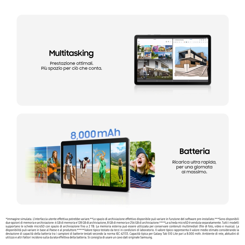 Samsung Galaxy Tab S10 lite WiFi 128GB grau 128 Go 27,7 cm (10.9") 6 Go Wi-Fi 6 (802.11ax) Gris