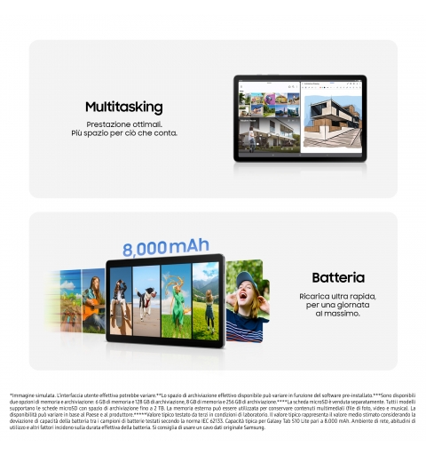 Samsung Galaxy Tab S10 lite WiFi 128GB grau 128 Go 27,7 cm (10.9") 6 Go Wi-Fi 6 (802.11ax) Gris