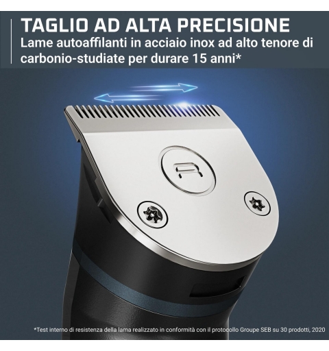 Rowenta X Series 700 Regolabarba Multifunzione 14-in-1 da Uomo, Lame Autoaffilanti in Acciaio Inox ad Alto Tenore di Carbonio,