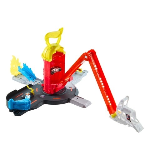 Hot Wheels City -Spielset „Super-Feuerwehrwache“ und Spielzeugauto im Maßstab 1 64, Strecke auf über 40 cm verlängerbar