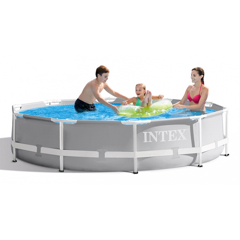 Intex PrismFrame Piscina con anillo hinchable Círculo 4485 L Azul, Gris