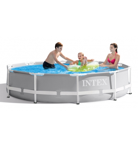 Intex PrismFrame Piscine hors sol Rond 4485 L Bleu, Gris