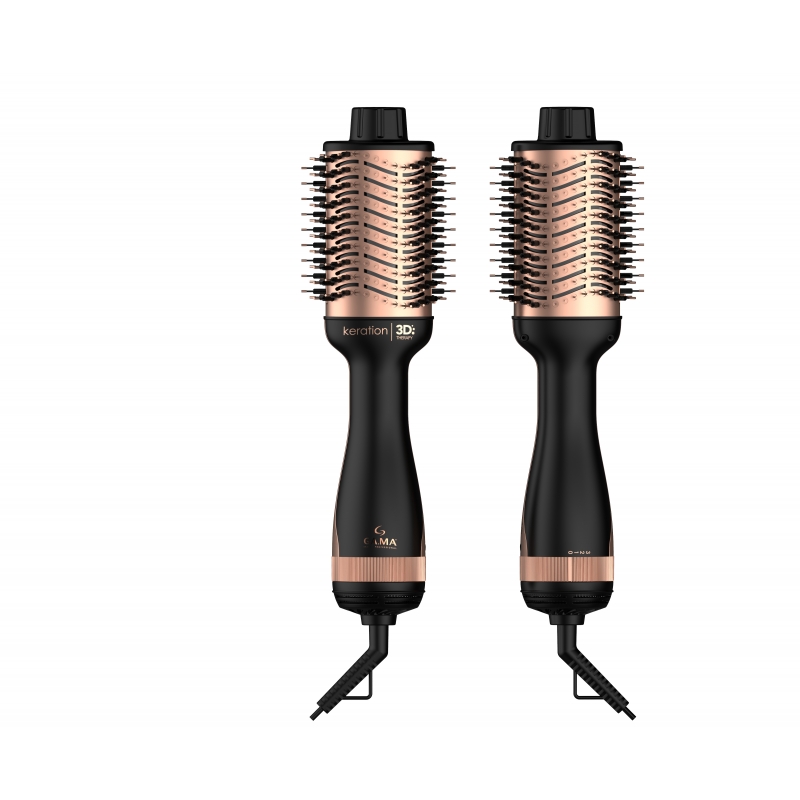 GA.MA Keration 3D Heißluftbürste Warm Schwarz, Gold 1100 W