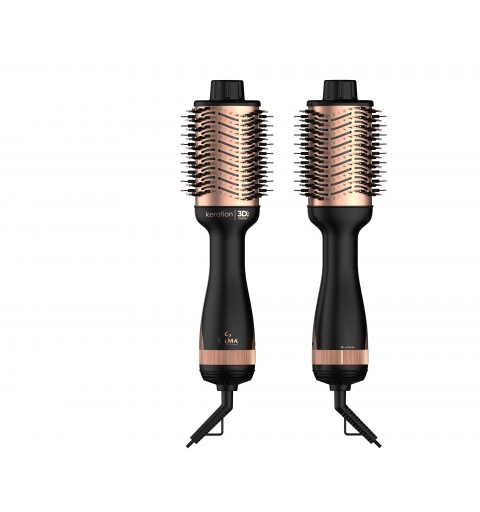 GA.MA Keration 3D Heißluftbürste Warm Schwarz, Gold 1100 W