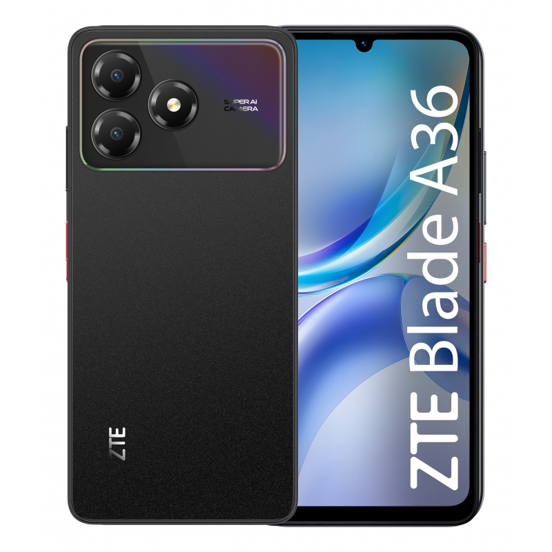ZTE A36 17,1 cm (6.75") Hybride Dual-SIM Android 15 4G USB Typ-C 4 GB 128 GB 5000 mAh Schwarz