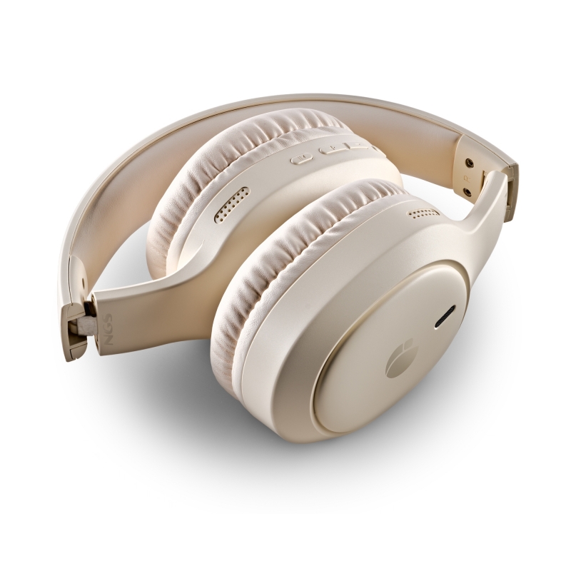 NGS Artica Tempest Beige Headset Wired & Wireless Head-band Calls Music USB Type-C Bluetooth