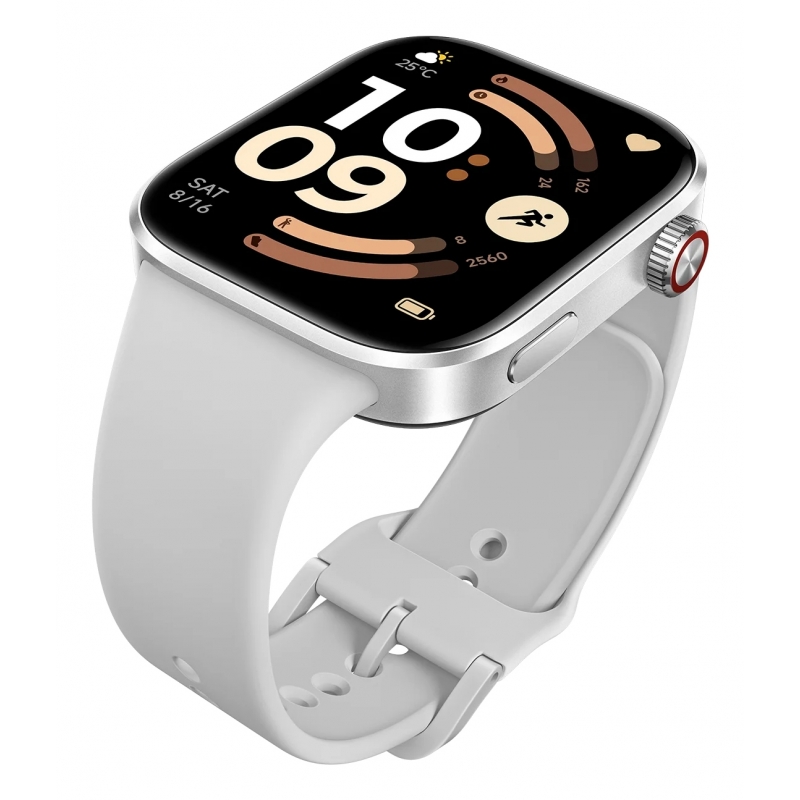 Xiaomi Redmi Watch 6 NFC 5,26 cm (2.07") AMOLED 46.5 mm Digital 432 x 514 Pixeles Pantalla táctil Plata GPS (satélite)