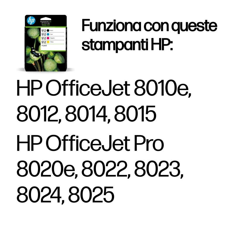 HP 912 4-pack Black Cyan Magenta Yellow Original Ink Cartridges