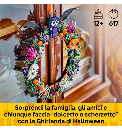 LEGO Iconic 40825 Ghirlanda di Halloween, Addobbo con Pipistrelli, Zucche, Fantasmi e Ragnatele, Regalo per Ragazze e Ragazzi
