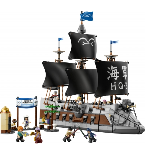 LEGO ONE PIECE 75646 La Nave da Guerra di Garp, Kit di Modellismo con Barca Giocattolo e 8 Minifigure, Regalo per Bambini 9+