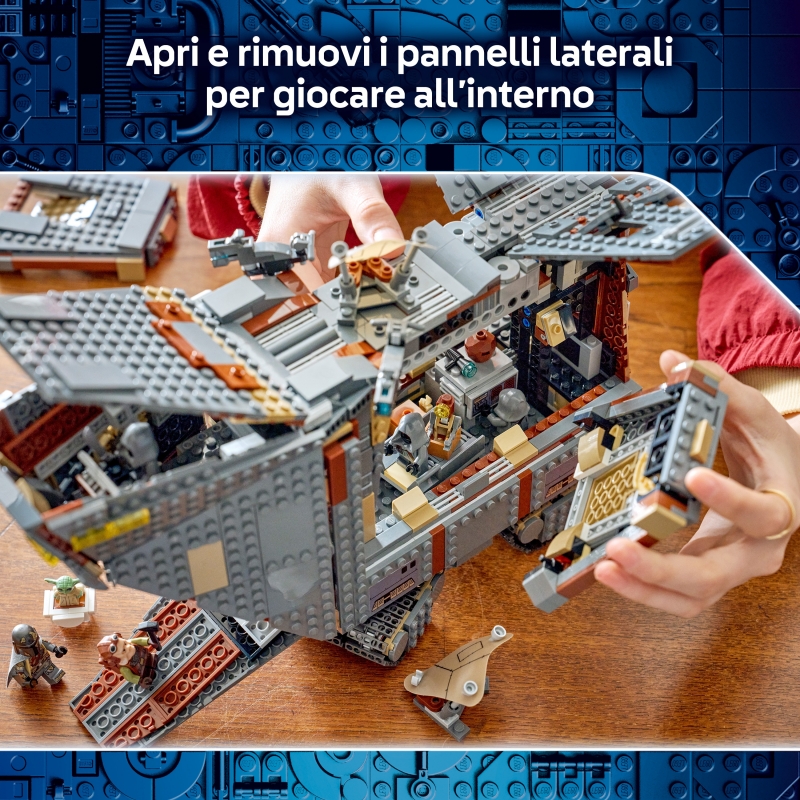 LEGO Star Wars 75453 Sandcrawler e Mudhorn Offworld, Kit con Figura di Grogu e 5 Minifigure, Regalo di Compleanno Ragazzi 14+