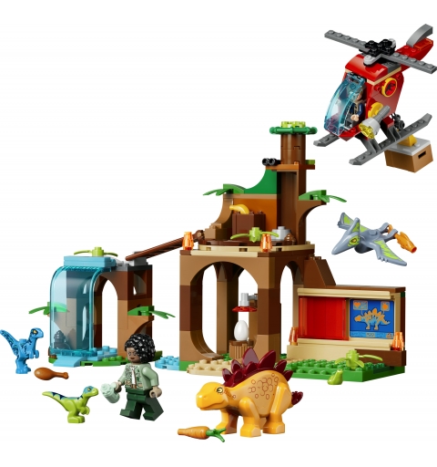 LEGO Jurassic World Velocirraptor, Stegosaurus y Pteranodon Misión de Rescate