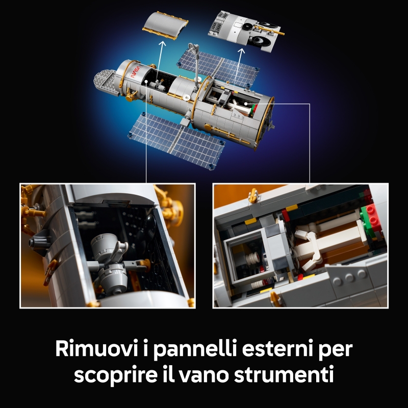 LEGO ICONS 11382 Telescopio Spaziale Hubble, Kit di Modellismo STEM 3D per Adulti, Regalo Fai da Te per i Fan dell'Astronomia