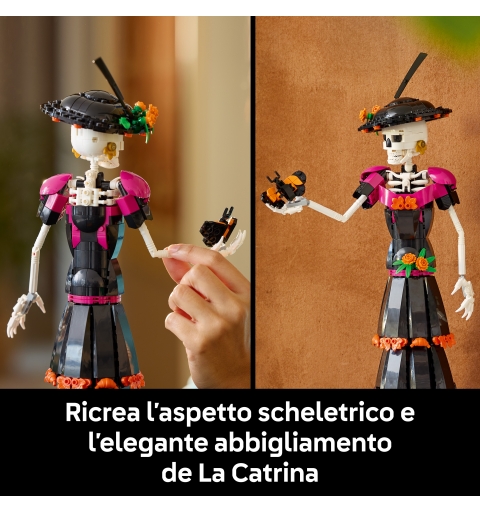 LEGO Ideas 21372 La Catrina, Kit Modellismo per Adulti con Scheletro, Fiori Finti e Farfalle Monarca, Idea Regalo Fai da Te