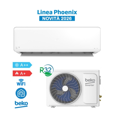 Beko BEHPE185 + BEHPE186 Air Conditioner 18000Btu A++/A+ 5Kw Phoenix 2026 WiFi, R32 Inverter, White - New Arrival