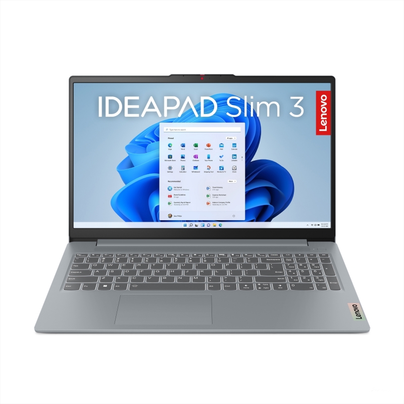 Lenovo IdeaPad Slim 3 15ABR8 AMD Ryzen™ 7 5825U Ordinateur portable 39,6 cm (15.6") Full HD 8 Go DDR4-SDRAM 512 Go SSD Wi-Fi 6