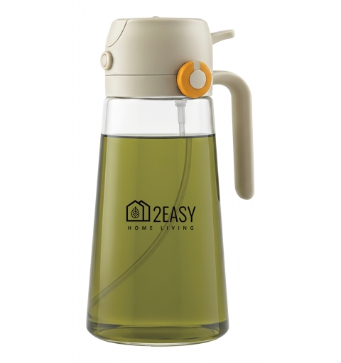 T-TEX 2EA-NB-2IN1 distributeur huile vinaigre 0,5 L Bouteille Transparent, Blanc