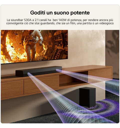 LG S30A Black 2.1 channels 140 W