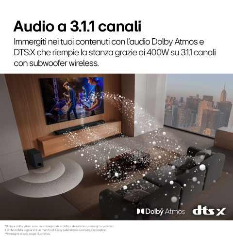 LG S70TY Black 3.1.1 channels 400 W