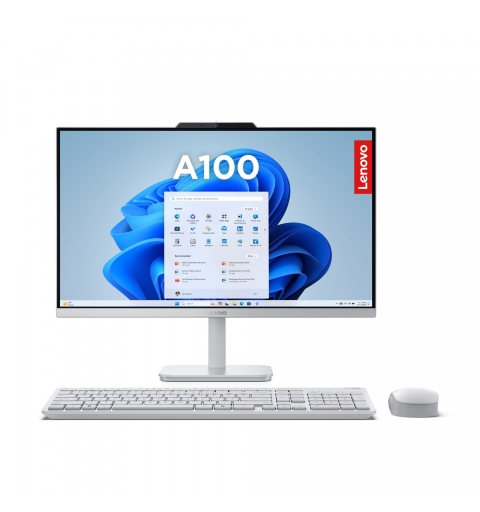 Lenovo | All in One A 100 | Display 23.8'' FHD (1920x1080) | Processore INTEL N100 | Memoria RAM 8GB | Memoria SSD 512GB |