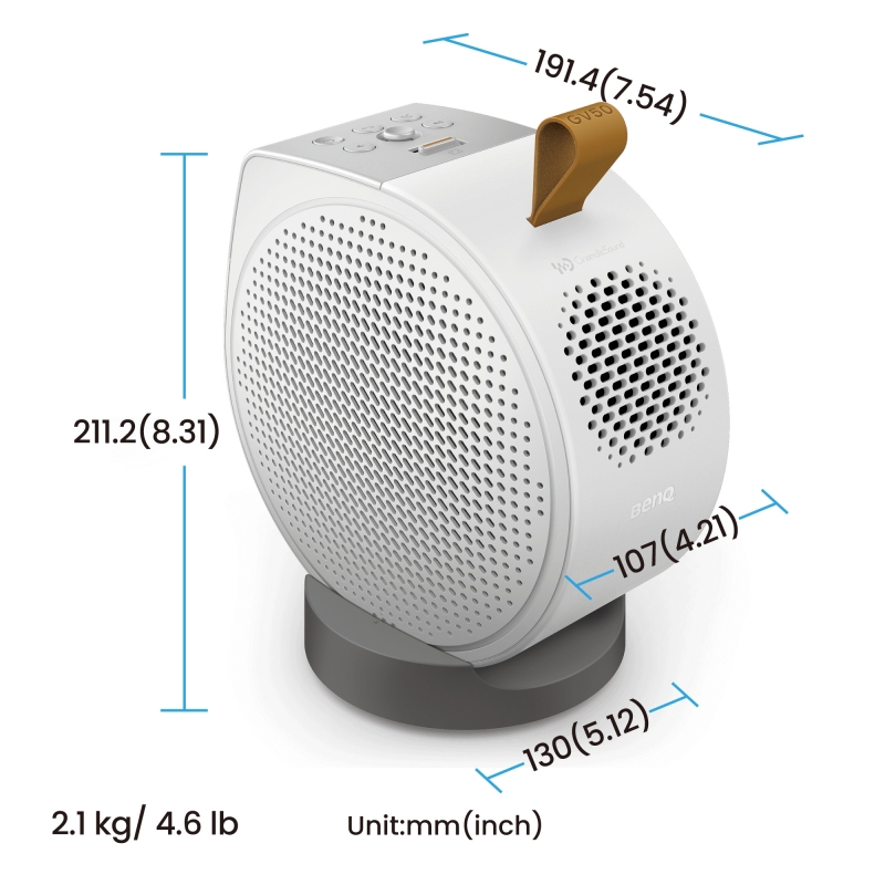 BenQ GV50 Projecteur à focale standard 500 ANSI lumens DLP 1080p (1920x1080) Blanc