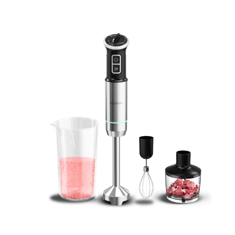 Cecotec Power Neutron 1100MAX Cream&Crush Frullatore ad immersione 1100 W Nero, Acciaio inox