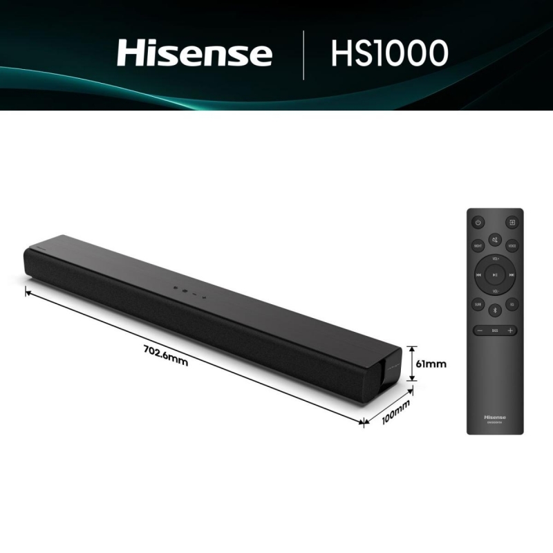 Hisense HS1000 Black 2.0 channels 120 W