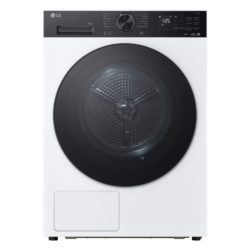 LG RNX5009TKB secadora Independiente Carga frontal 9 kg Blanco, Negro