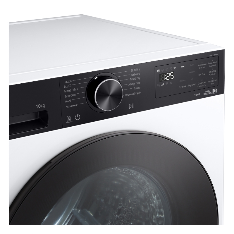 LG RNX5009TKB tumble dryer Freestanding Front-load 9 kg White, Black