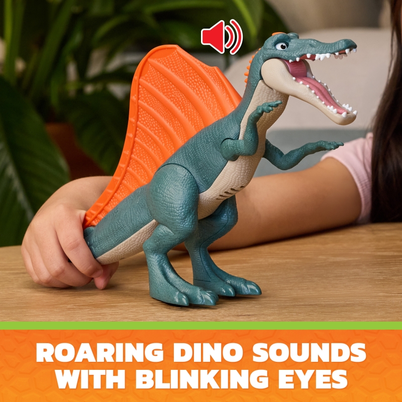 PAW Patrol The Dino Movie, Rise & Roll Dino Set, Includes 7-Inch Spinosaurus Dinosaur Toy with Sounds & Rex Action Figure,