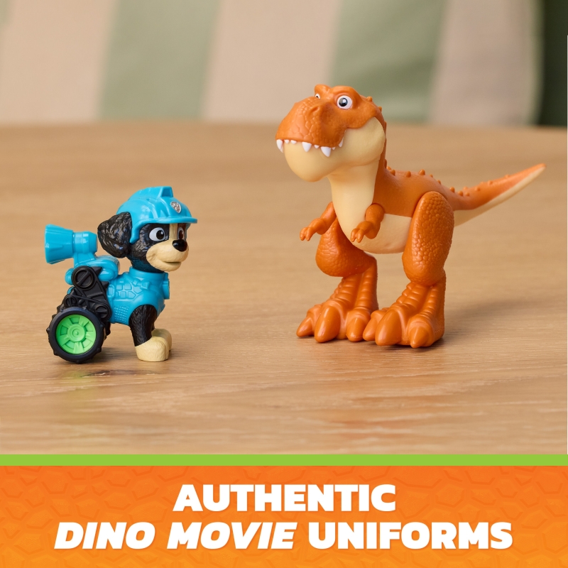 PAW Patrol The Dino Movie, Dino Adventure Pack, Collect 6 Action Figures including Ryder, Rex, and Timmy the T-Rex, Preschool
