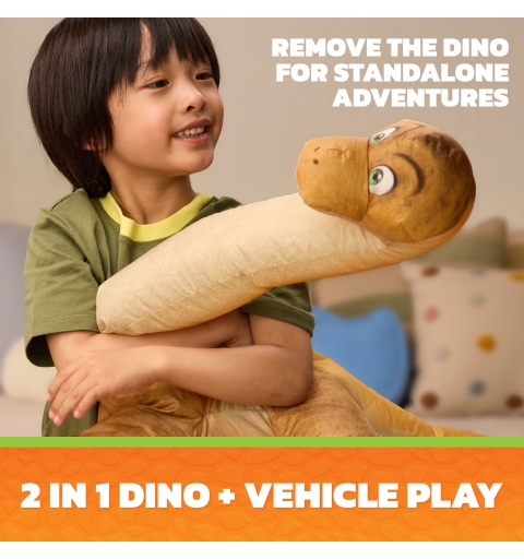 PAW Patrol The Dino Movie, Megasaurus Dino Vehicle with 2.5 Ft Inflatable Dinosaur Toy and Rocky Action Figure, Preschool