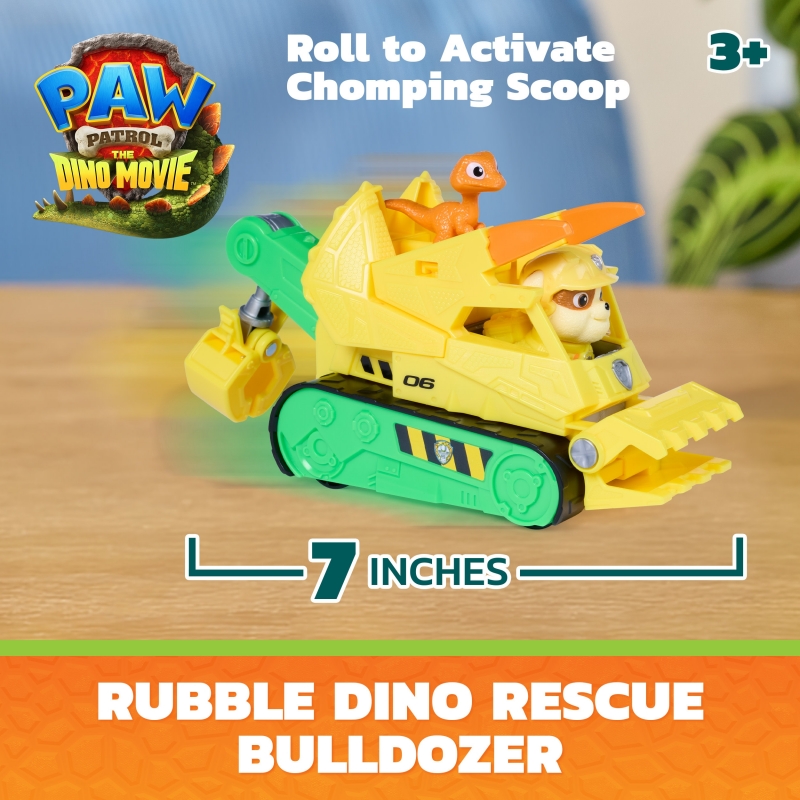 PAW Patrol - Pat Patrouille Le Film Mission Dino - Véhicule Figurine Ruben